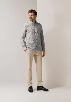 Discount Overhemd met fijne streep en all-over print Overhemden