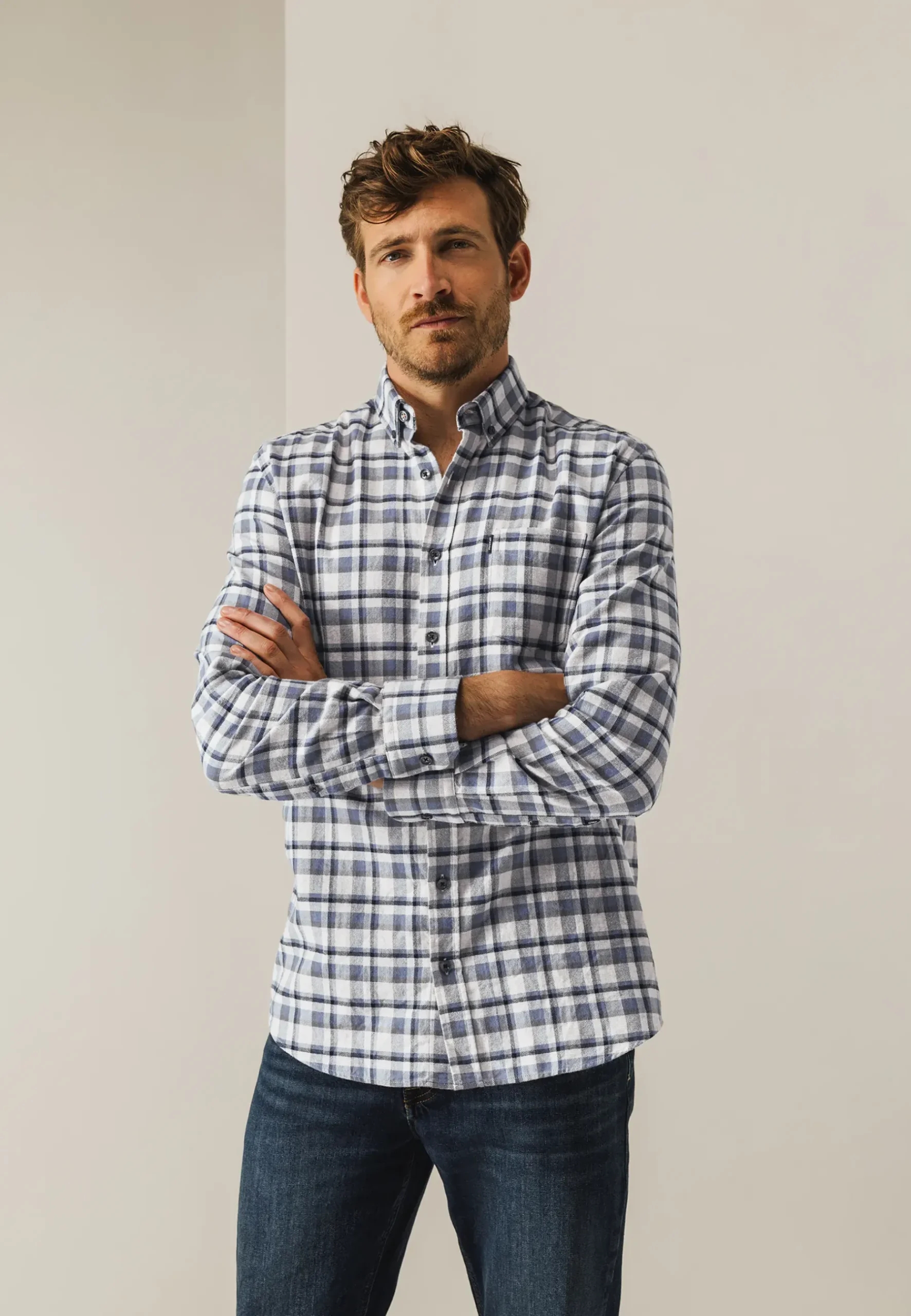 Overhemd met visgraatpatroon Overhemden