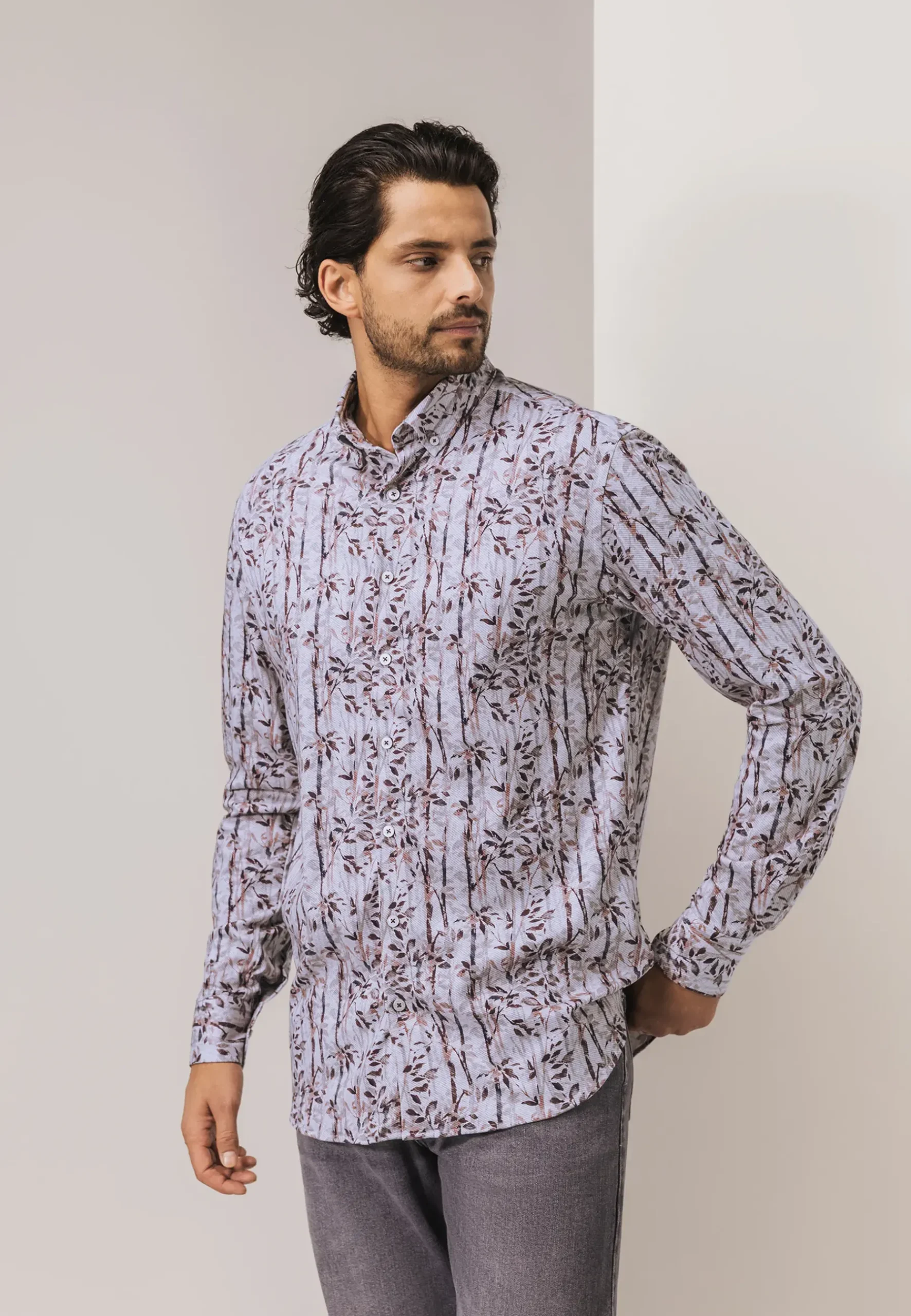 Overhemd van katoenen jerseystof Overhemden