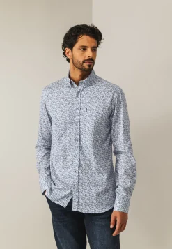 Poplin overhemd met all-over print Overhemden