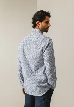 Poplin overhemd met all-over print Overhemden