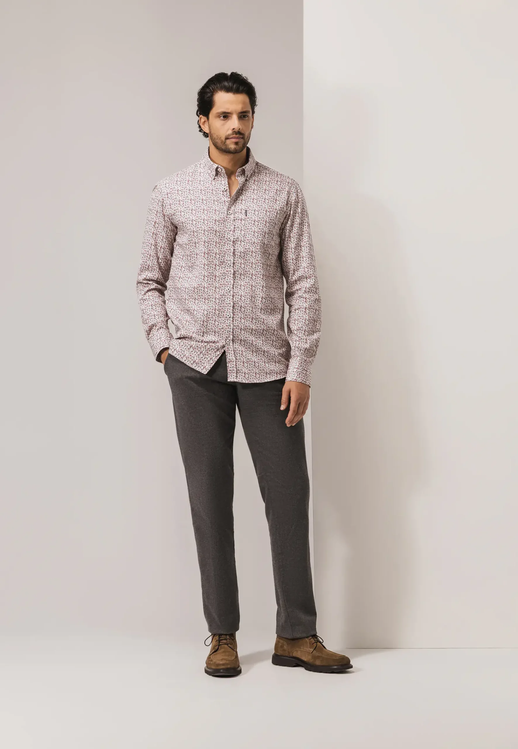 Clearance Poplin overhemd met all-over print Overhemden