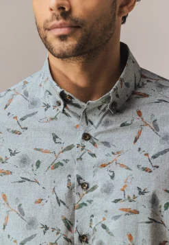 New Poplin overhemd met all-over print Overhemden