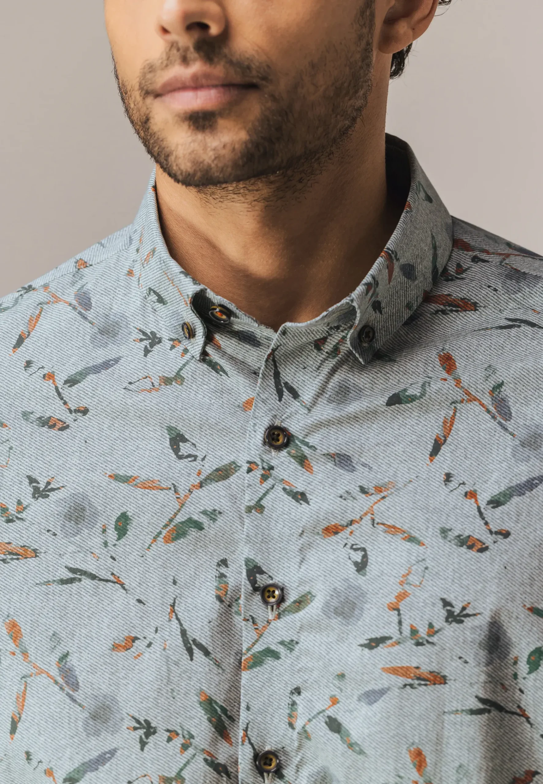 New Poplin overhemd met all-over print Overhemden