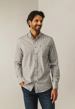 New Poplin overhemd met all-over print Overhemden