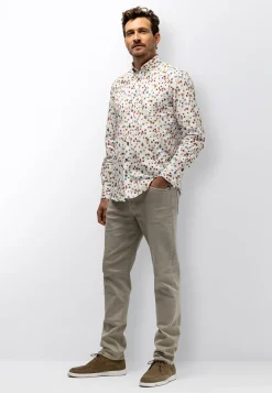 Clearance Poplin overhemd met bloemenprint Overhemden