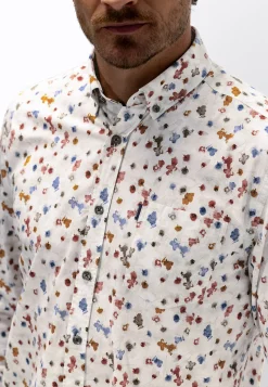 Clearance Poplin overhemd met bloemenprint Overhemden