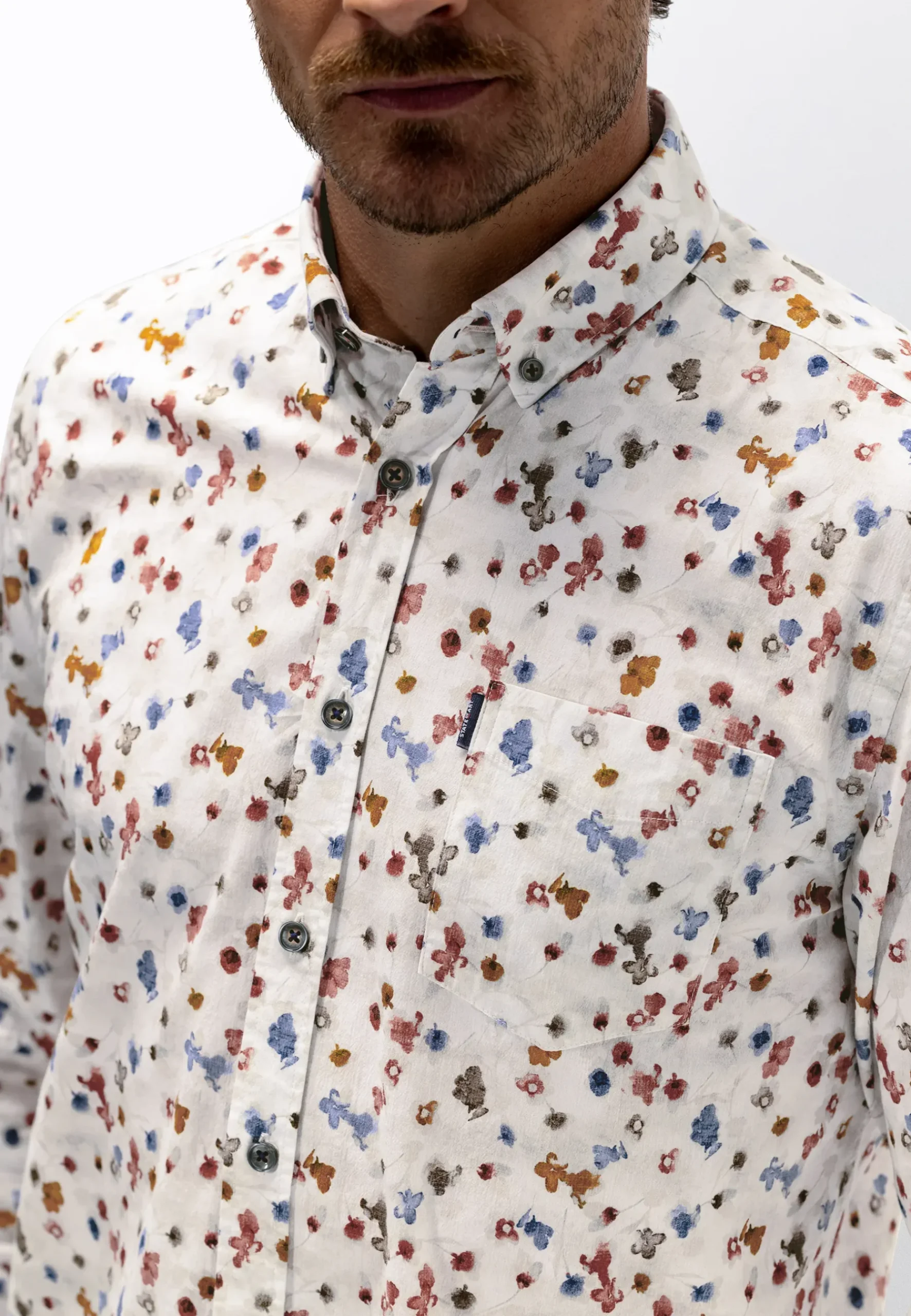 Clearance Poplin overhemd met bloemenprint Overhemden