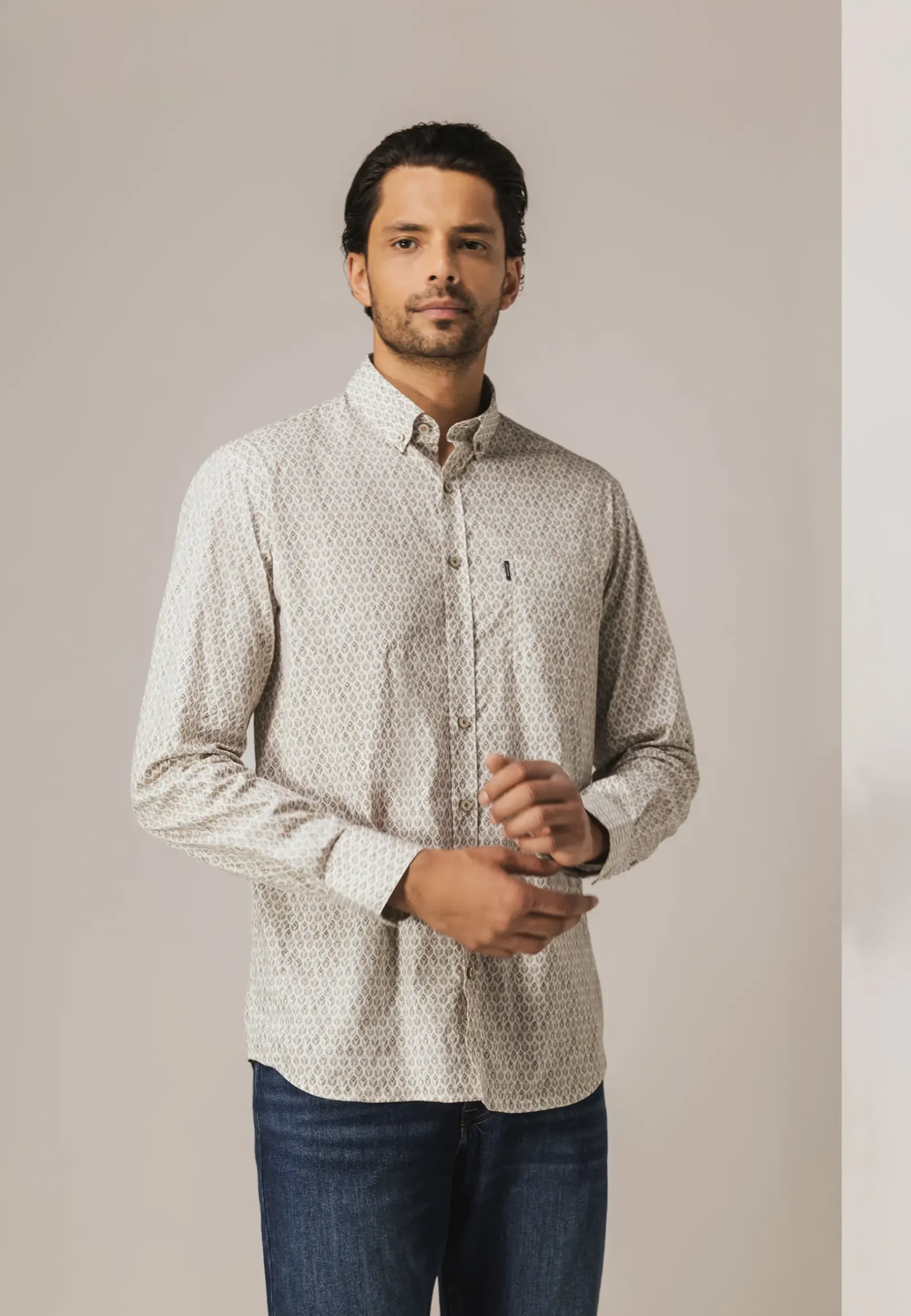 Hot Poplin overhemd met geometrische print Overhemden