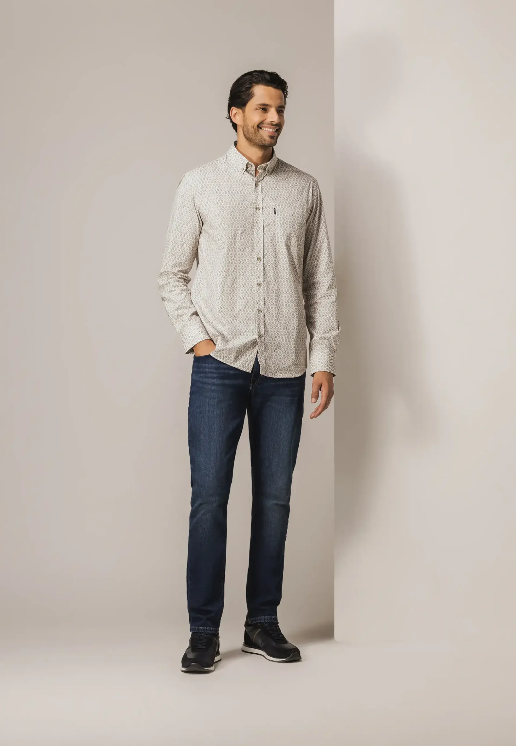 Hot Poplin overhemd met geometrische print Overhemden