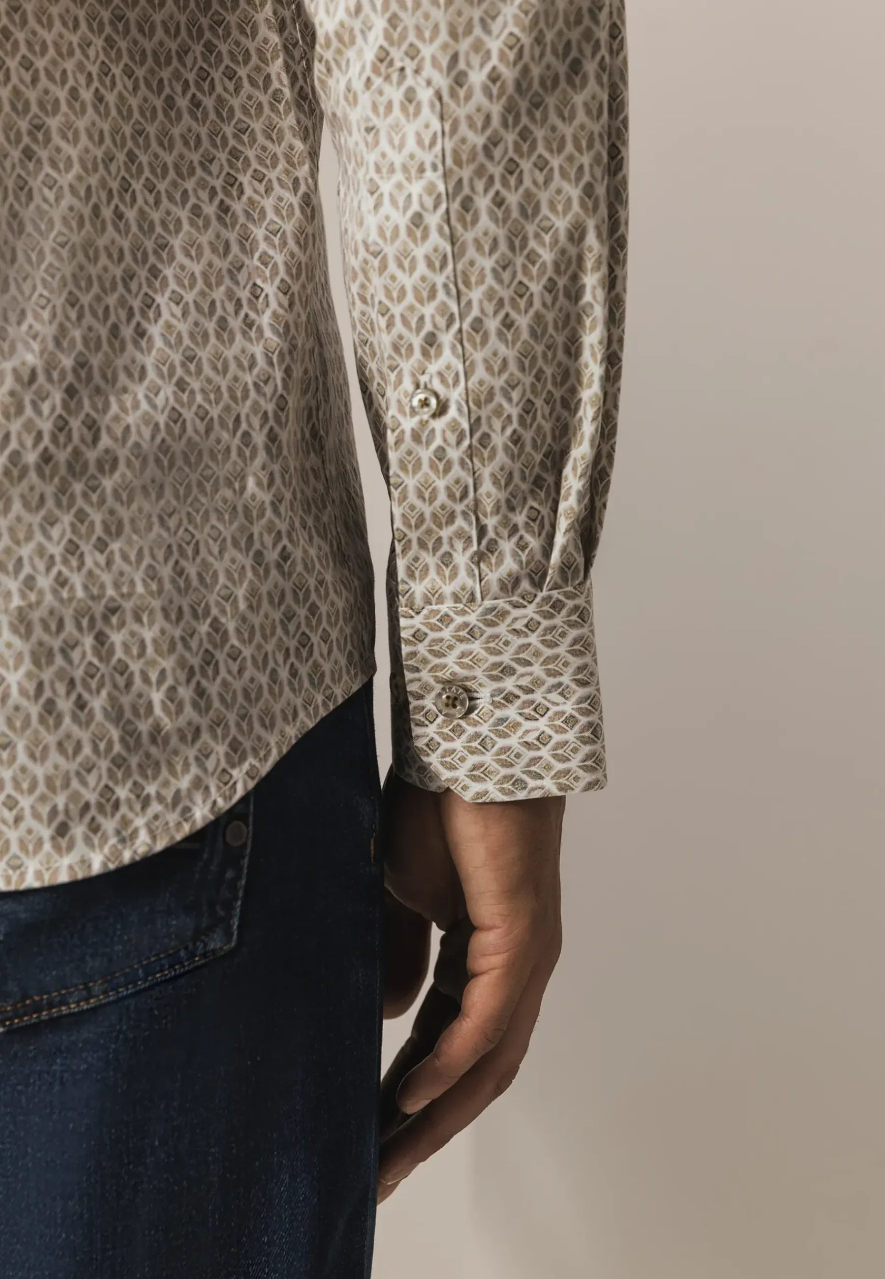 Hot Poplin overhemd met geometrische print Overhemden