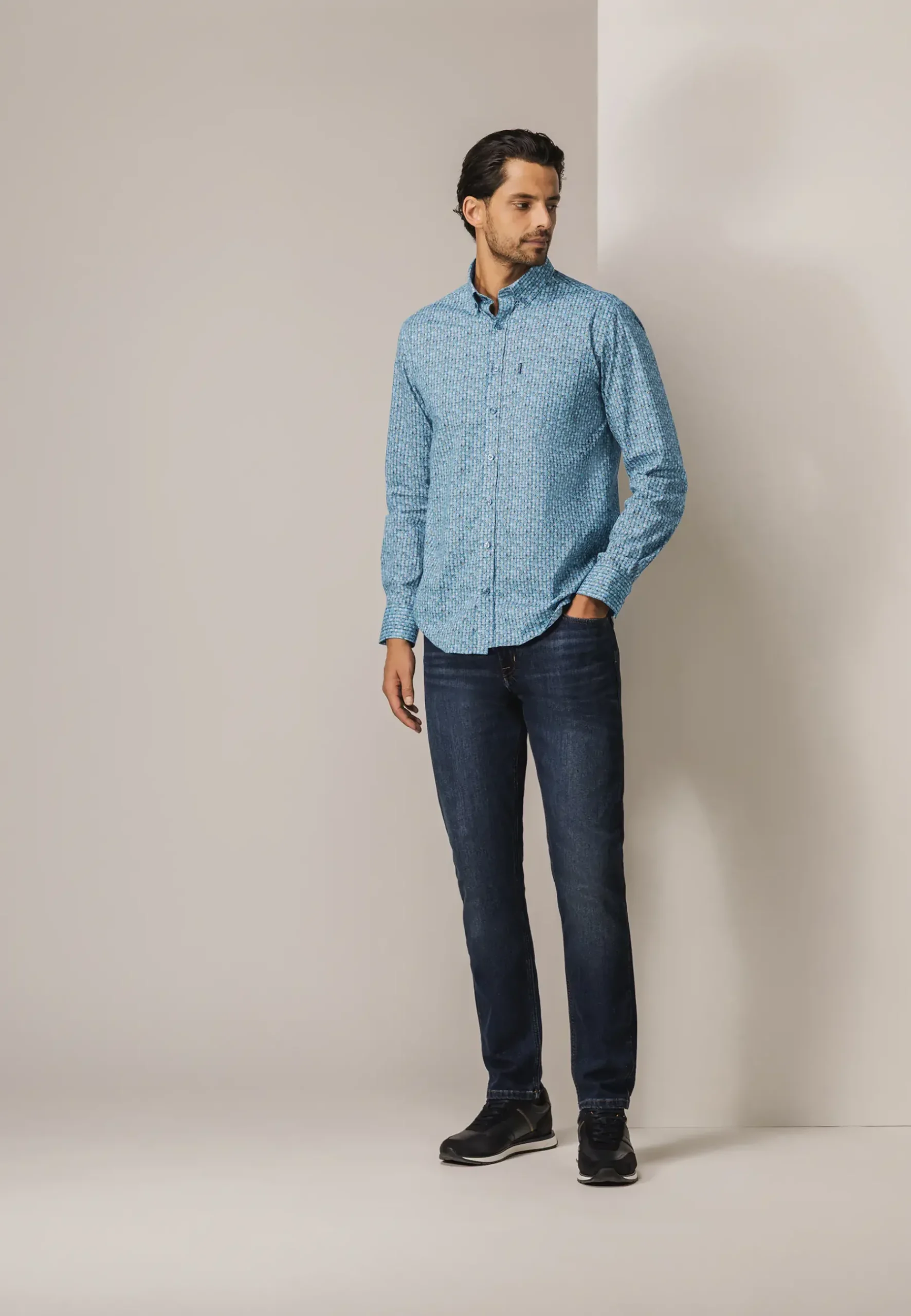 Best Poplin overhemd met geometrische print Overhemden