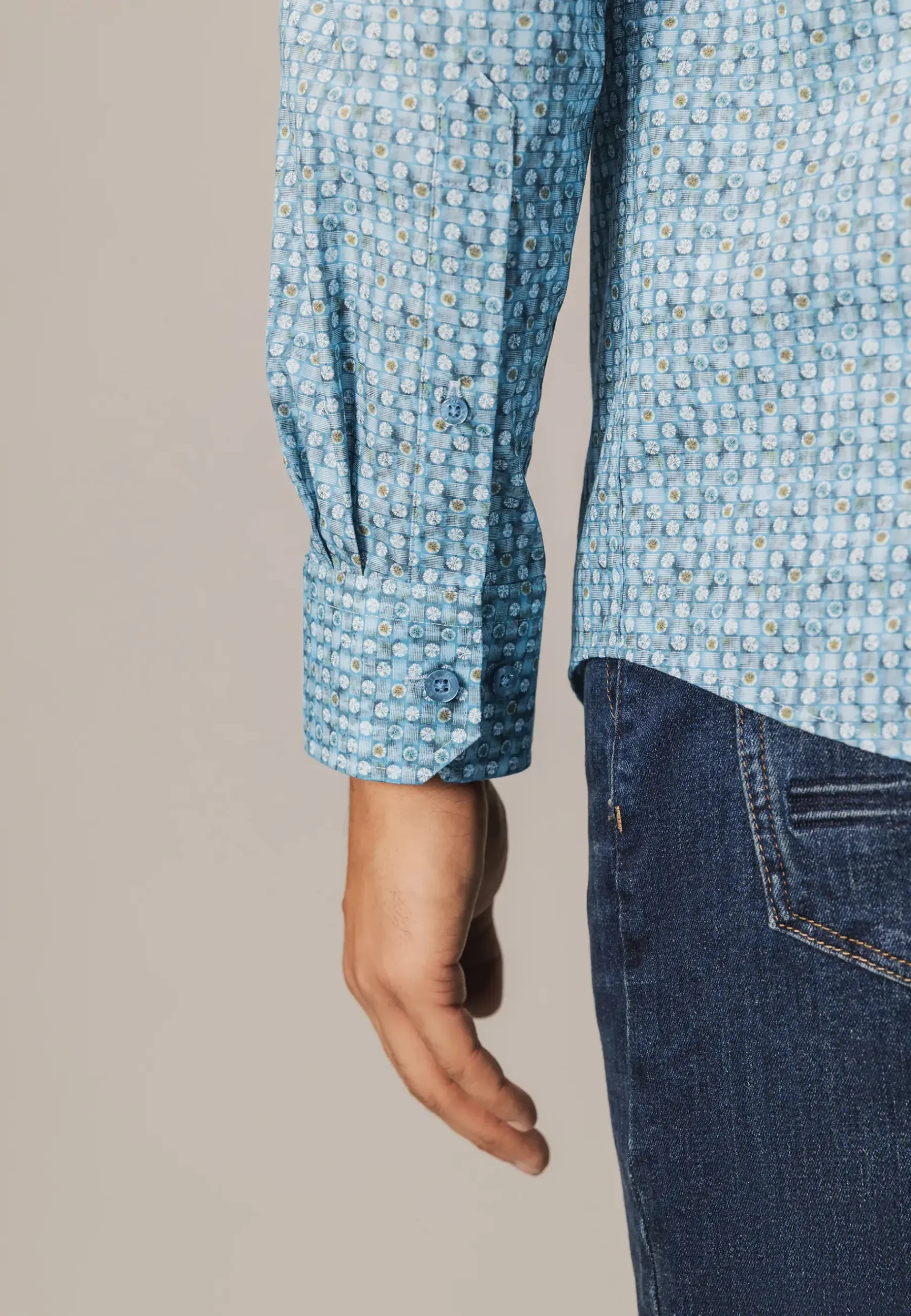 Best Poplin overhemd met geometrische print Overhemden