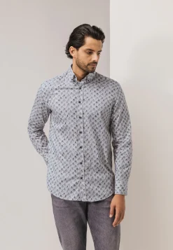 Poplin overhemd met streepdessin Overhemden