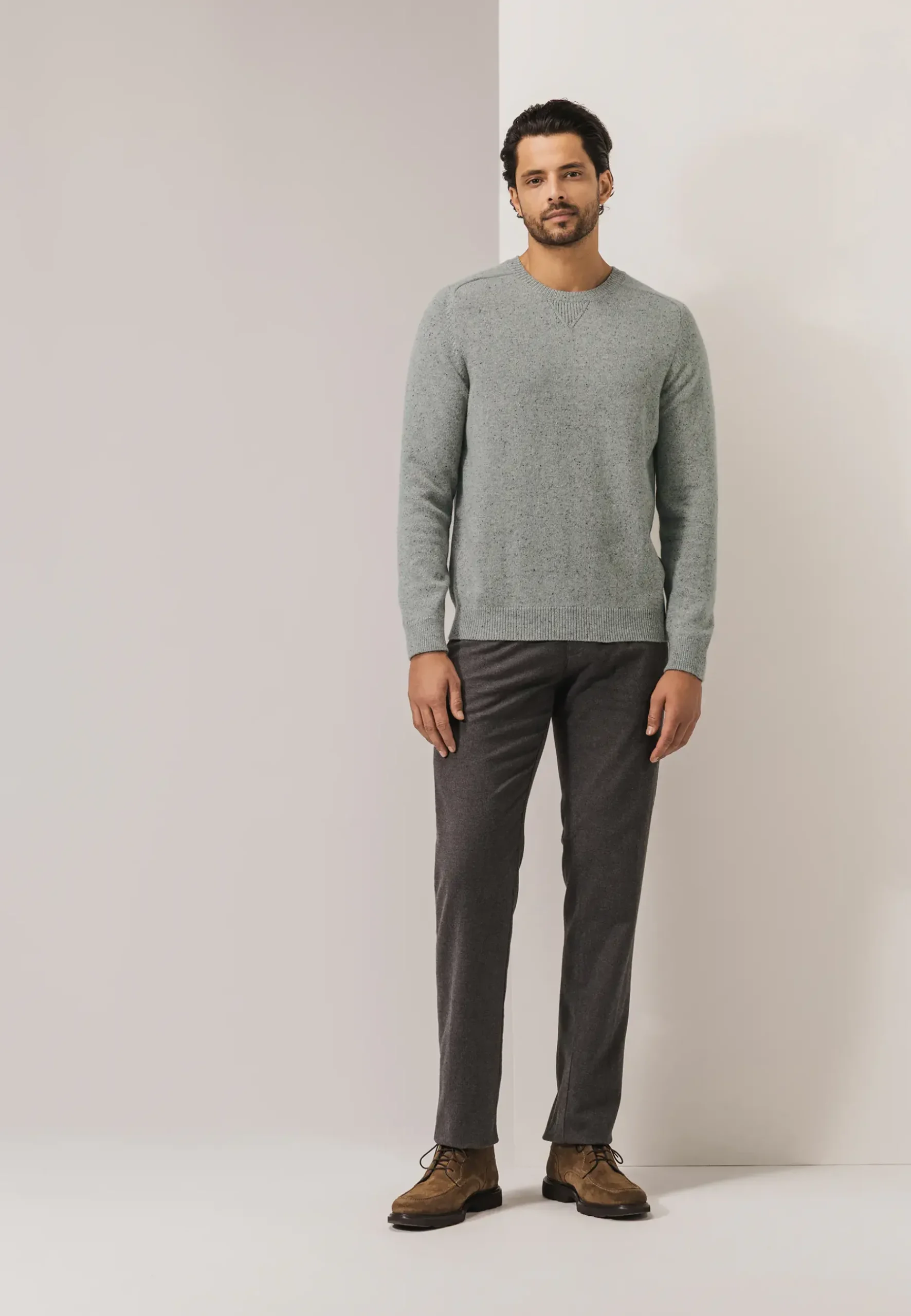 New Ronde hals trui van tweedgaren Truien