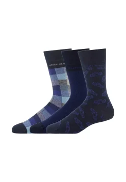 Discount Set van 3 paar sokken blauw Sokken