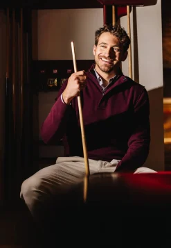 Trui met halve rits en nylon-details Truien