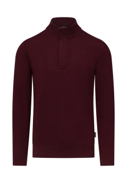 Trui met halve rits en nylon-details Truien