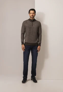 New Trui met halve rits en nylon-details Truien