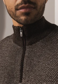 New Trui met halve rits en nylon-details Truien