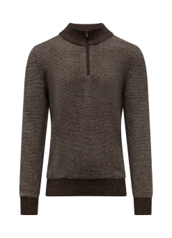 New Trui met halve rits en nylon-details Truien