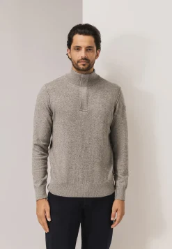 Discount Trui met halve rits en nylon-details Truien