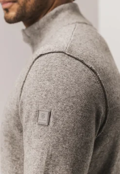 Discount Trui met halve rits en nylon-details Truien