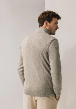 Clearance Trui met halve rits en rubberen badge Truien