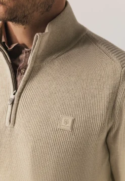 New Trui met halve rits en structuurpatroon Truien