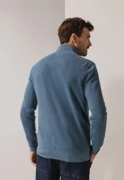 Hot Trui met halve rits en structuurpatroon Truien