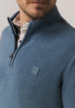 Hot Trui met halve rits en structuurpatroon Truien