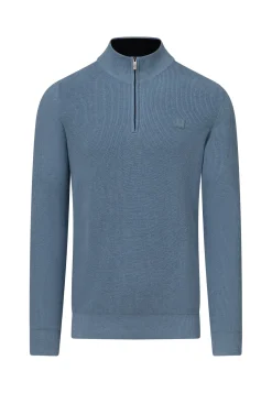 Hot Trui met halve rits en structuurpatroon Truien