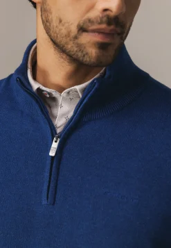 Clearance Trui van katoen met halve rits Truien