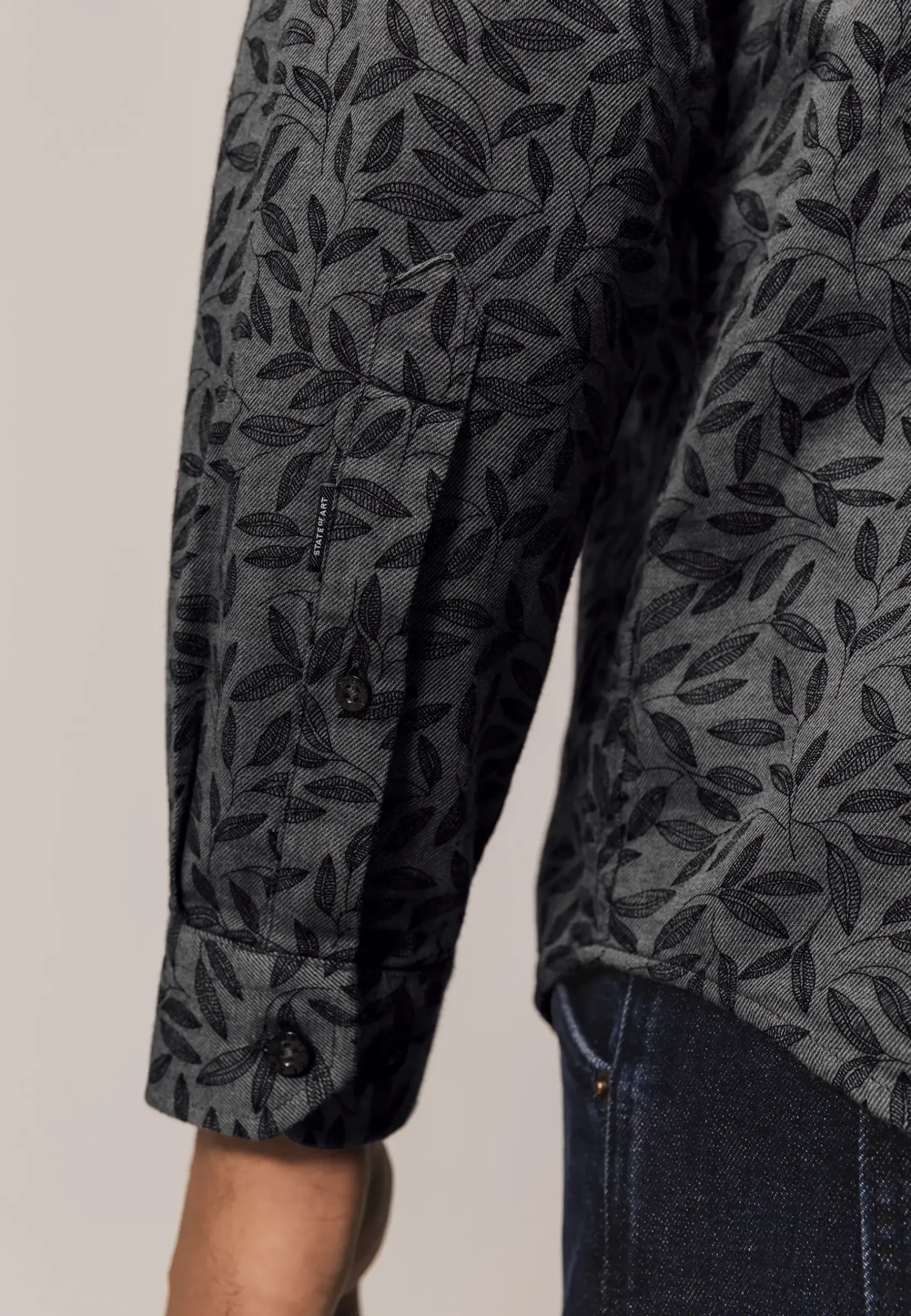 Sale Twill overhemd met botanische print Overhemden