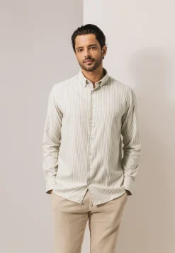 Clearance Twill overhemd met streepdessin Overhemden