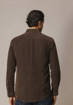 Velours overhemd van katoen Overhemden