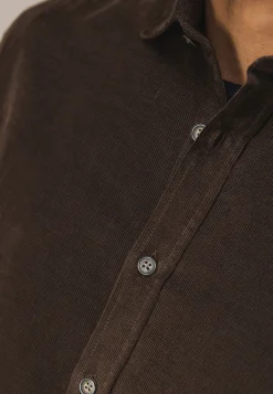 Velours overhemd van katoen Overhemden