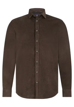 Velours overhemd van katoen Overhemden