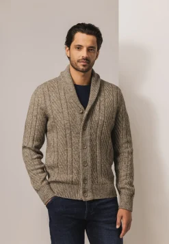 Outlet Vest met sjaalkraag van CIPRO-garen Vesten