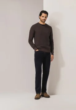 Outlet V-hals trui van biologisch katoen Truien